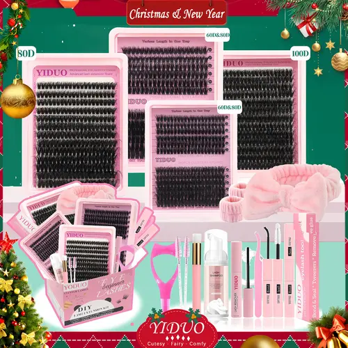 Mixed Length Individual False Eyelashes Kit, DIY Eyelash Extensions, Natural-Looking Eyelash Extensions with Accessories, Self-Grafting Curling Lashes for Women, Individual Fake Eyelashes Set, Cosmetic False Lashes, Makeup Products #GLOBAL PICKS
