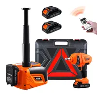 【toolupgrade】VEVOR 5-Ton/11000 lbs Electric Scissor Jack Kit with Electric Impact Wrench, Hexagonal Sockets, Fast Charger, LED Light & Remote Control, Car Tool & Accessory for Sedan, SUV with Bright Red Reflective Triangle