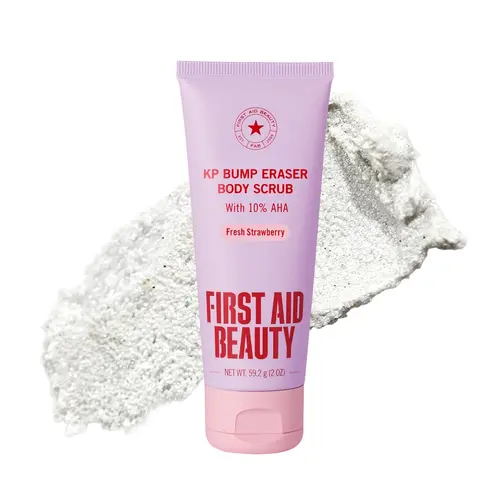First Aid Beauty KP Bump Eraser Body Scrub Fresh Strawberry, 10% AHA Keratosis Pilaris Exfoliator