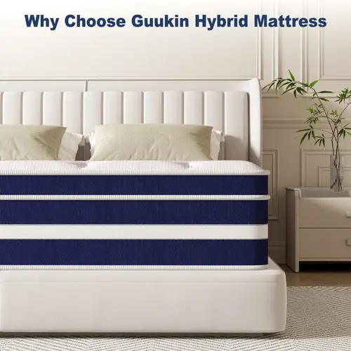 FVBEAYA 10/12 Inch Multilayer Hybrid Pocket Spring Foam Mattress - Gel Memory Foam Infused, Medium Firm, CertiPUR-US, Fiberglass-Free, Ergonomic, Pressure Relief, Motion Isolation, High-Quality Edge Support, Memory Foam Mattresses, Multilayer Hybrid