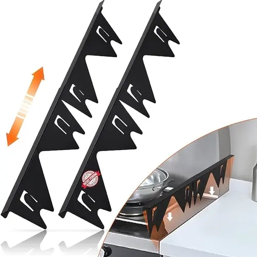 [SUPAFA]  Stainless Steel Stove Gap Covers,Stove Gap Filler,Range Trim Kit, Stove Gap Guards, Heat Resistant and Easy to Clean, Easy retractable Length 13.8" to 27.5", Width 0.79"(2PCS) Adjustable Telescoping，kitchen gadgets,sohochic
