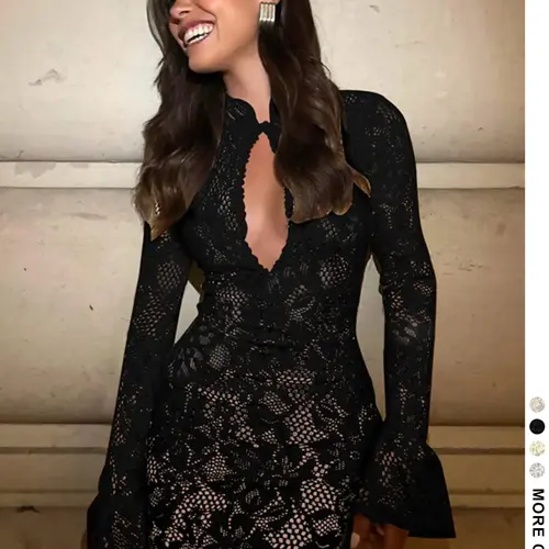 Women's Plain Cut-Out Flounce-Sleeve Bodycon Dress, Chic Elegant Long Sleeve Short Dress for Party Club Dating Wear, Women's Clothing for Spring & Fall