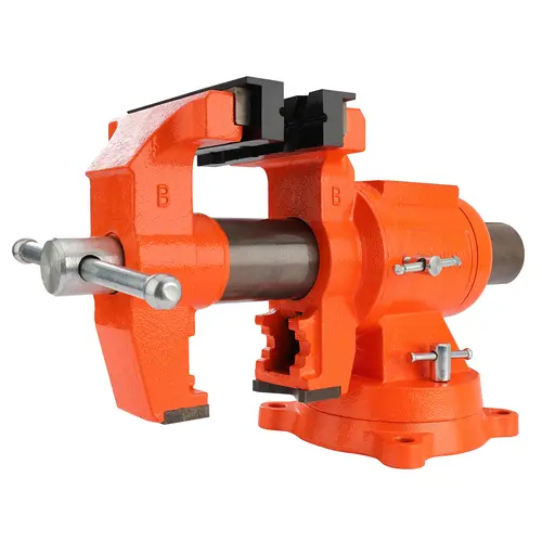 #toolupgrade PONY Heavy Duty Bench Vise, 5-inch Jaw Width 5-inch Jaw Opening, 360-Degree Swivel Base with Anvil, Utility Combination Pipe Home Vise for Woodworking, One-Pair Vise Jaw Pad Included
