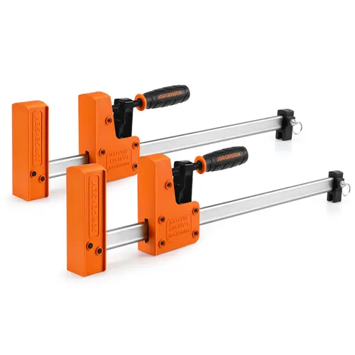 #toolupgrade Jorgensen Bar Clamp Set, 2-pack 90° Parallel Clamp Cabinet Master, Steel Jaw Bar Clamp for Woodworking, 1500 lbs load Limited