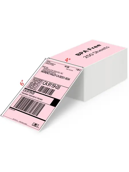 Jadens Rectangular 4x6 Inches Non-Customized Thermal Sticker Paper, Office Accessories Waterproof Anti-Friction BPA-Free Portable Thermal Print Paper for PD-A4 Printer, 250 Sheets