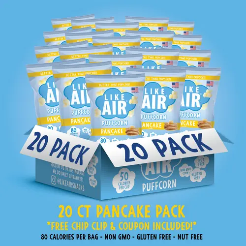 Pancake Puffcorn Single Serve  - 20 bags - Like Air Puffcorn