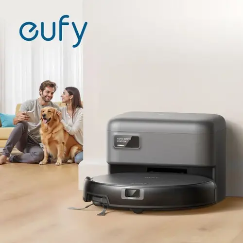 Eufy Renewed Like-New C10 Ultra-Slim Robot Vacuum - Automatic Debris Pickup Vacuum with 8-Week Hands-Free Cleaning, LiDAR Navigation Advanced Smart Mapping, 2.85-in Slim Design, Powerful Suction, Edge Expansion Brush for Pet Hair, Automatic Debris Pickup