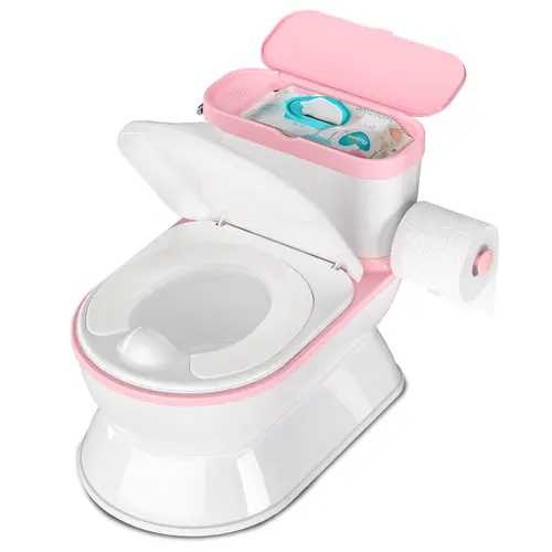 BabyBond 2-in-1 Realistic Flushing Potty Trainer, Pink Potty Chair with Detachable Seat, Flush Sounds, Wipes Storage & Toilet Paper Holder, Potty Trainning Seat for Toddler and Infant, Mothersdaygift, #Summervibes,  #tiktokshopbacktoschool,back to school,