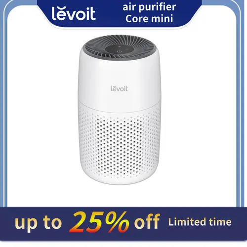 Levoit Core Mini Air Purifier - Lightweight 1.06kg Residential Device, US Plug, Touch Sensor, 360° VortexAir Tech for 360° Room Clean, 3-in-1 Filter with Fragrance Sponge, Anti-Allergy, Pet Odor Removal, Portable 337 sq ft Home Use, Home Decor Addition