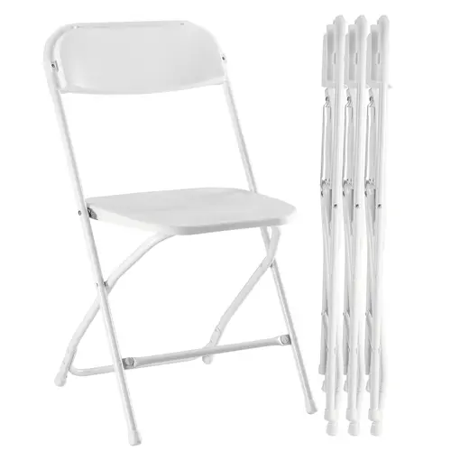 Plastic Folding Chairs with 330-Pound Capacity, Sturdy Metal Foldable Chairs, Outdoor and Indoor, for Home, Office, Party, Comfy