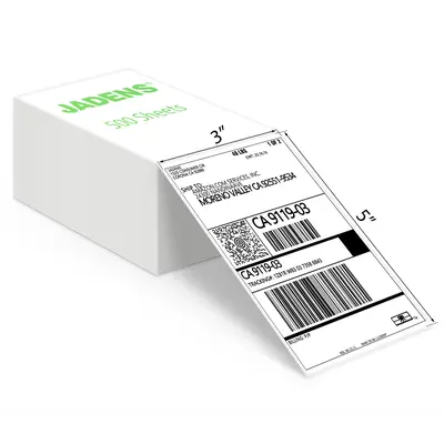 3''x5'' Thermal ShippIng Label for Jadens printer 3 Inch Printing Sticker Paper Waterproof BPA-Free 500 Sheets, Adhesive Labels & Stickers