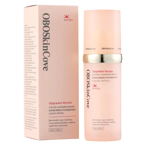 OBOSkincove Flawless Foundation - Water Proof & Hydrating Makeup Products with SPF 15 Sun Protection, Skin Tone-Adapting Full Blemish Coverage for All Skin Types, Long-Lasting, Medium Shade,sunscreen #backtoschool,sohochic
