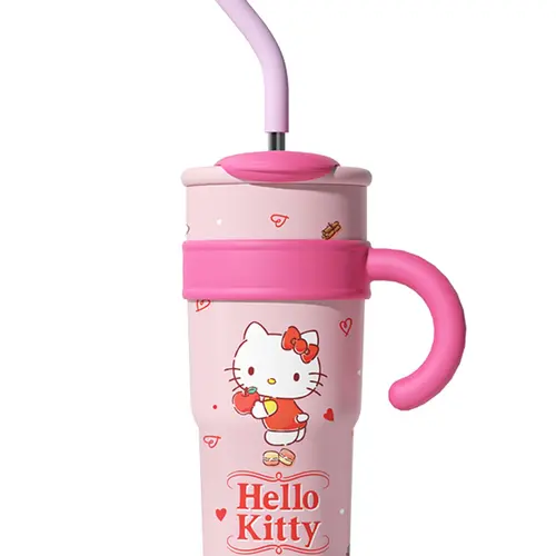 Sanrio Hello Kitty 40 oz Stainless Steel Thermal Water Bottle Vacuum Insulated Tumbler with Handle and Straw -Mothers Day Gifts For Mom, Wife - Gifts For Mom From Daughter, Son, Kids Portable Premium Graduation gift
