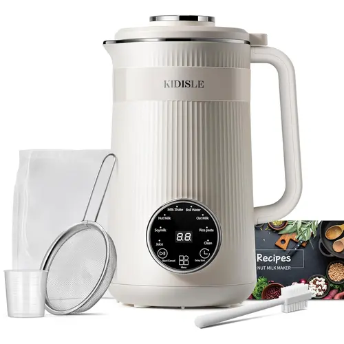 8-in-1 Multifunctional Automatic Soy Machine, 304 Stainless Steel, With Delay Start/Keep Warm/Self-Cleaning/Boil Water, 32oz, Black/WhiteSummerVibes,home essentials,sohochic