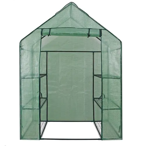 SEGAWE Mini Walk-In Waterproof Garden Greenhouse Kit, 3-Tier 6-Shelf Iron Frame Movable Unit with Zipper Door (55.9x28.3x75.6 in), UV Protection, Tool-Free Setup, Outdoor Garden Accessories, Easy Access for Flowers, Herbs,sohochic