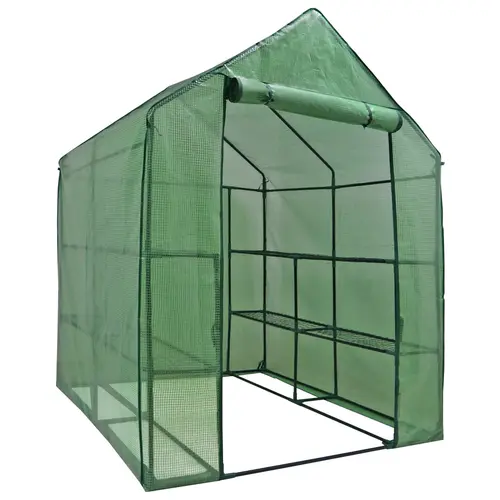 SEGAWE Portable Walk-In Greenhouse with Roll-Up Zipper Door PE Cover, Mini Greenhouses & Plant Germination Equipment for Garden, Backyard - 3 Sizes, Metal Shelves Hold Weight,sohochic