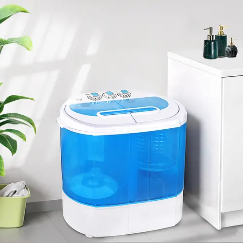 Segawe Compact Portable Semi-Automatic Wringer Washer Dryer Combo - 9.9lbs Top-Load Corded Portable Laundry Washer with Spinner, Gravity Drain Pump, Lightweight for Closet, Bathroom, Campers, Quick Wash,sohochic