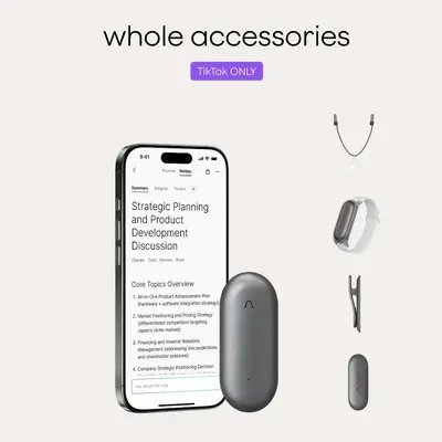 Plaud NotePin Voice Recorder,AI Voice Recorder, App Control, AI Notetaker, AI Transcribe & Summarize Support 112 Languages, 64GB Memory, Audio Recorder for Lectures, Meetings tiktokshopbacktoschool