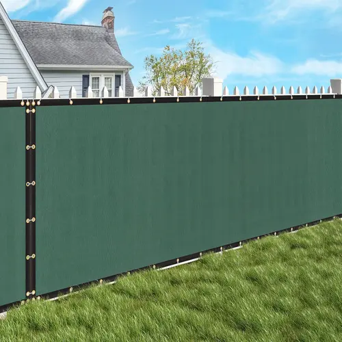 Segawe 6' x 50' HDPE Fabric Privacy Screen Fence with Rust-Free Grommets, UV-Protected Patio Sunshade, Wind-Resistant Dark Green Window Shades for Home Improvement (Great for Patios, Yards, and Gardens),sohochic