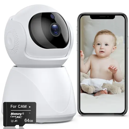 Smart Home Security Camera with SD Card, 2.4/5GHz Indoor 2.5K HD Pan/Tilt WiFi Camera Works with Alexa/Motion Detection/2-Way Audio/Night Vision/Pet tiktokshopbacktoschool