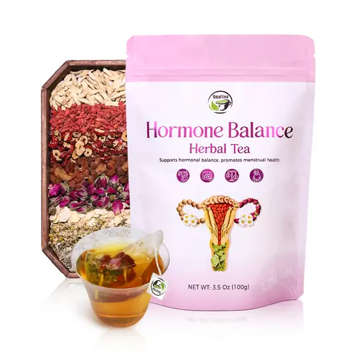 iTREE Hormone Balance Herbal Tea Organic Mixed Loose Leaf - 8 Natural Herbal Ingredients, Sugar-Free Natural Flower Tea Herbal Drink for Women's Reproductive Health (PCOS, PMS), Raspberry-Infused Beverage for Cupboard Storage, Gmo-Free,back to school