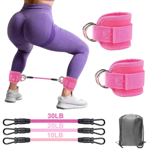 Athletic Training Resistance Bands, 5-Pack Adjustable TPE Ankle Bands with Comfortable Grip – Workout Equipment for Home Gym Equipment, Leg and Hip Training for Women and Men, Exercise Equipment,sohochic