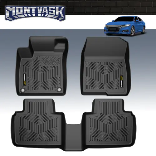 CROSSDESIGN TPE Car Floor Mats,Fit for 2008-2024 Accord 4-Door/2006-2025 Civic/11-25 OdysseyAll-Weather Waterproof Durable Protector Non-Slip Upgraded Version, Sedan Hatchback, Accord/Civic Car Interior Accessory, Protector Non-Slip Mats, Synthetic, Odor-