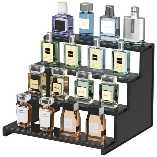 Lifewit 4 Tier Black Display Stand for Cologne, Perfume, Figures, Cupcakes, Desserts, Spices & Fragrance,summerwins