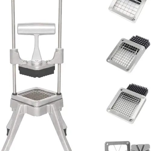 ROVSUN Commercial Manual Push Stainless Steel Vegetable Cutting Slicer & Cutter - 4 Blades (1/2", 3/8", 1/4", 8-Wedge) for Potatoes, Onions, Home & Restaurant Kitchen Use,sohochic