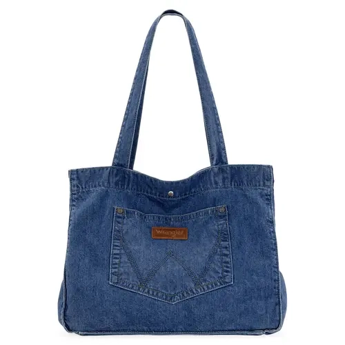 Wrangler Denim Tote Bag for Women Large Tote Purse Shoulder Bag for Work Travel