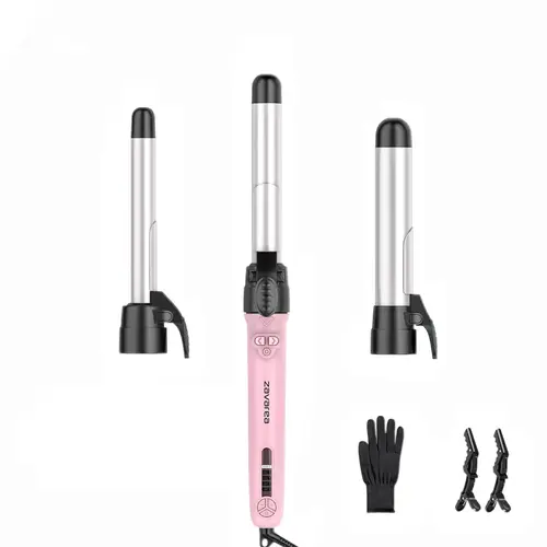 3 in 1 Auto Magnetic Rotating Curling Wands Automatic Rotating Hair Curling Iron Set with Interchangeable Ceramic Barrels (0.75", 1", 1.25") Instant Heat Up Hair Curler Adjustable Temp, MothersDayGift