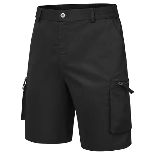 Men's 9" Inseam Stretch Waist Zipper Cargo Shorts with 6 Pockets Casual Menswear Plain Beige Tropical Summer Clothes Motocross Black Belt #FathersDayGift#Summervibes