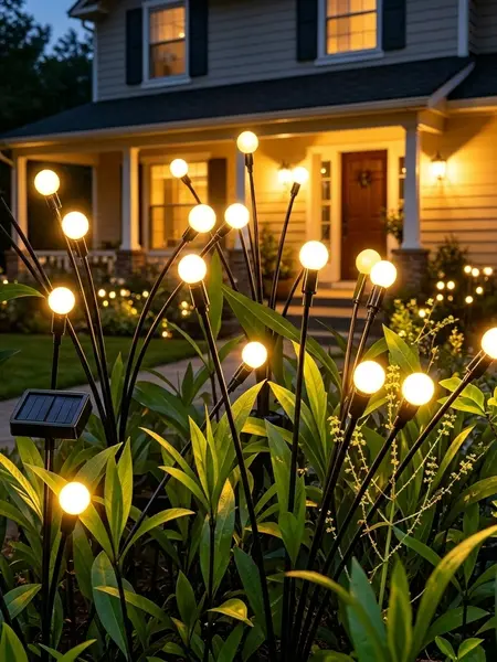 Hoodink Solar Firefly Light, Solar Lights Outdoor（4/8 Packs, 32/48 LEDs), Solar Garden Lights, Garden Decor, Fairy Lights, Firefly Light for Patio Decor,Big Bulb,Gifts for Women, Girlfriend,Grandma, Outdoor Solar Lamp, Solar Outdoor Lights,sohochic
