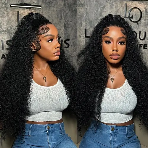 Bling Hair Lace Frontal Wigs Kinky Curly 13x4 13x6 Hd Transparent Lace Front Real Human Hair Wig Pre Plucked 4x4 Lace Closure Wig For Women 30 32 Inch TikTokShopHolidayHaul