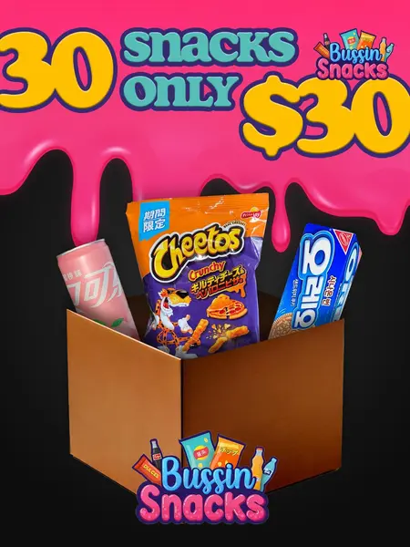 Asian Snack Kit Mixed Multipack Bundle - 30 Unique Items, 2 Small Drinks (Jasmine, Miranda, Mountain Dew), $30 Pre-Packed Gifts