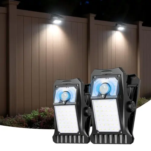 FABSTYL Solar Clip Light - Motion Sensor, Remote Control, 3 Lighting Modes, IP65 Water Resistant, No Wiring Auto Shut-Off Outdoor Solar Lights for Yard, Garage