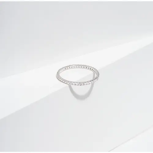 Diamonique 0.65 cttw Slim Eternity Band Ring, S terling