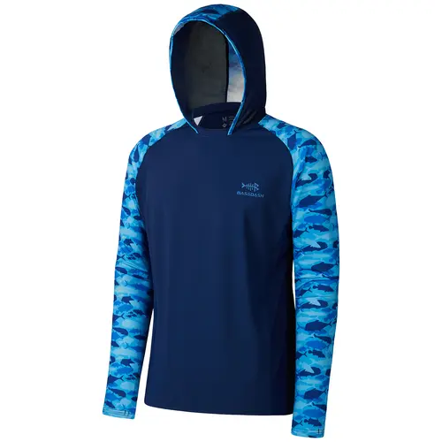 Bassdash Men’s UPF 50 Performance Fishing Shirt with Pockets Cooling Hoodie Camo Long Sleeve FS17M