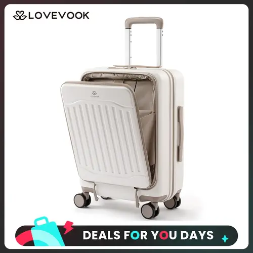 LOVEVOOK Carry On Luggage 22x14x9 Airline Approved, Expandable Hard Shell Suitcase with Spinner Wheels, USB Charging Port & Front Pocket, PC Hardside Rolling Luggage with TSA Lock for Travel. TikTokShopBackToSchool