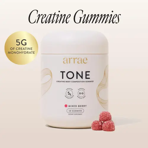 Arrae Mixed Berry Tone | Women’s Creatine Monohydrate Gummies | Gut-Friendly Formula | Mixed Berry Flavor | 15-Day Supply Healthcare Dietary Supplement Edible