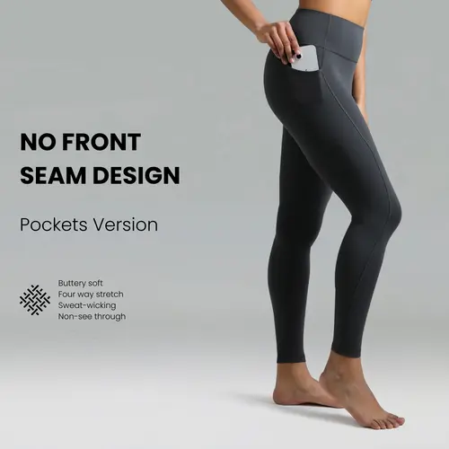 Colorfulkoala Women's High Waisted No Front Seam Workout Leggings w/Pockets 25"/28",travel essentials,camping essentials,sohochic