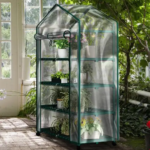 Home-Complete 4-Tier Mini Greenhouse Portable Greenhouse