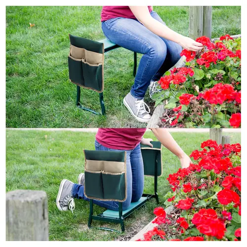 Pure Garden Kneeler 2-in-1 Foldable Kneeling Pad & Stool
