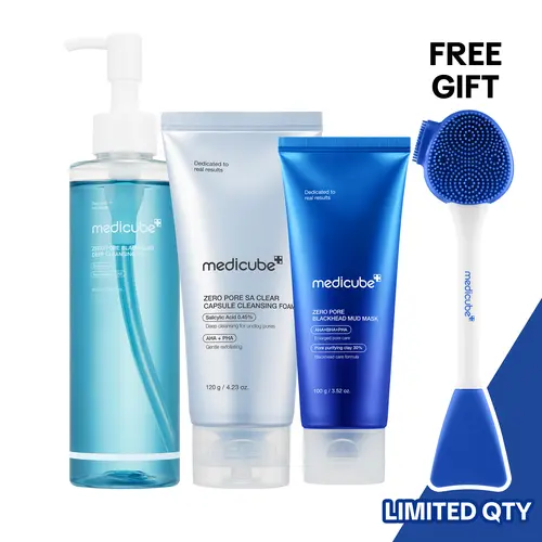 [medicube] Pore-fect SETㅣDeep Pore Cleansing, Gentle Exfoliating Foam Cleanser, Mud Clay MaskㅣExcess Sebum, Look of Blackhead Care, Korean Skincare
