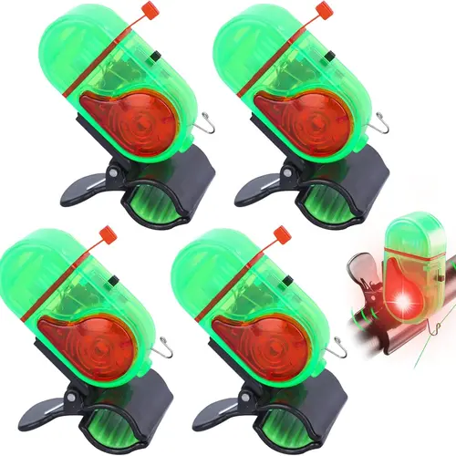 AXIZITECH 2 PCS/4 PCS Fishing Bite Alarm with LED Light, 2026 New Sensitive Smart Electronic Fishing Tackle Kit with Compact PP Plastic Body, Electronic Components, Sound Alert & Fish Bite Awareness, Clip-On for Rods, Ensures Awareness Of Fish Bites