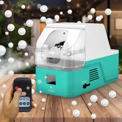 Portable Automatic Bubble Maker Fog Machine - 3 Modes Effect (Bubble Burst, Fog Effect) - Electric Remote-Controlled, Kid Party Ready, for Indoor/Outdoor Festive Events