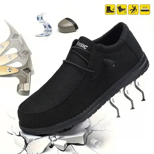 2026 New Style Slip on Steel Toe Shoes for Men Composite Toe Work Shoes Safety shoes Puncture Proof Lightweight Comfortable Breathable