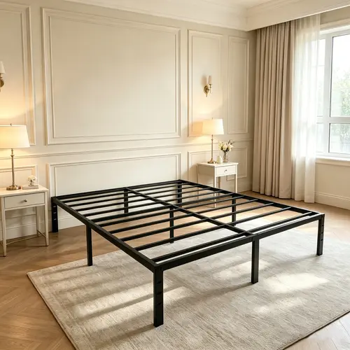 Edenza-Bed Frame- 14 Inches, Twin Full Queen King Size with Storage Space Under Frame ，Heavy Duty Metal Platform Bed Frames , Sturdy Steel Slat Support barbarian Furniture Home Modern Interior
