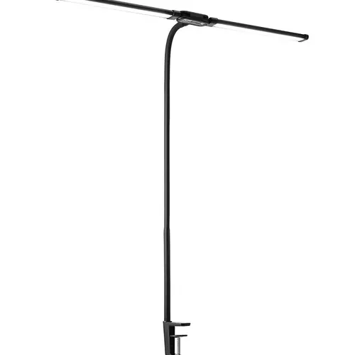 VEVOR Clip-On Double Head LED Desk Light, 360° Adjustable Neck, Dimmable, 160 High-Brightness LEDs, 24-in Extended Lamp Head, AC Power Supply, Work Accessories, Indoor Use - for Home Office Workers, Drawing,toolupgrade