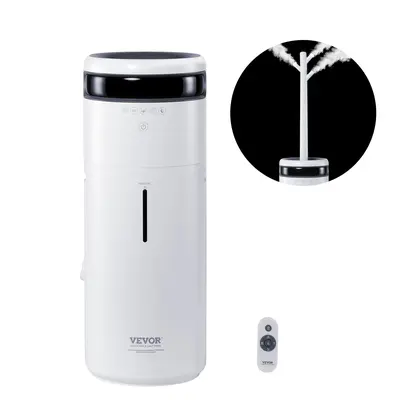 【Summerfinds】VEVOR Ultrasonic Humidifier for Home Large Room - 1291.7 sq ft Cover, 16L Tank, 12h Timer, Automatic Shutoff, Adjustable 360° Nozzle, Night Light, Greenhouse Commercial Branch Tube, Silent Purifier Diffuser, Automatic Shutoff Humidifier